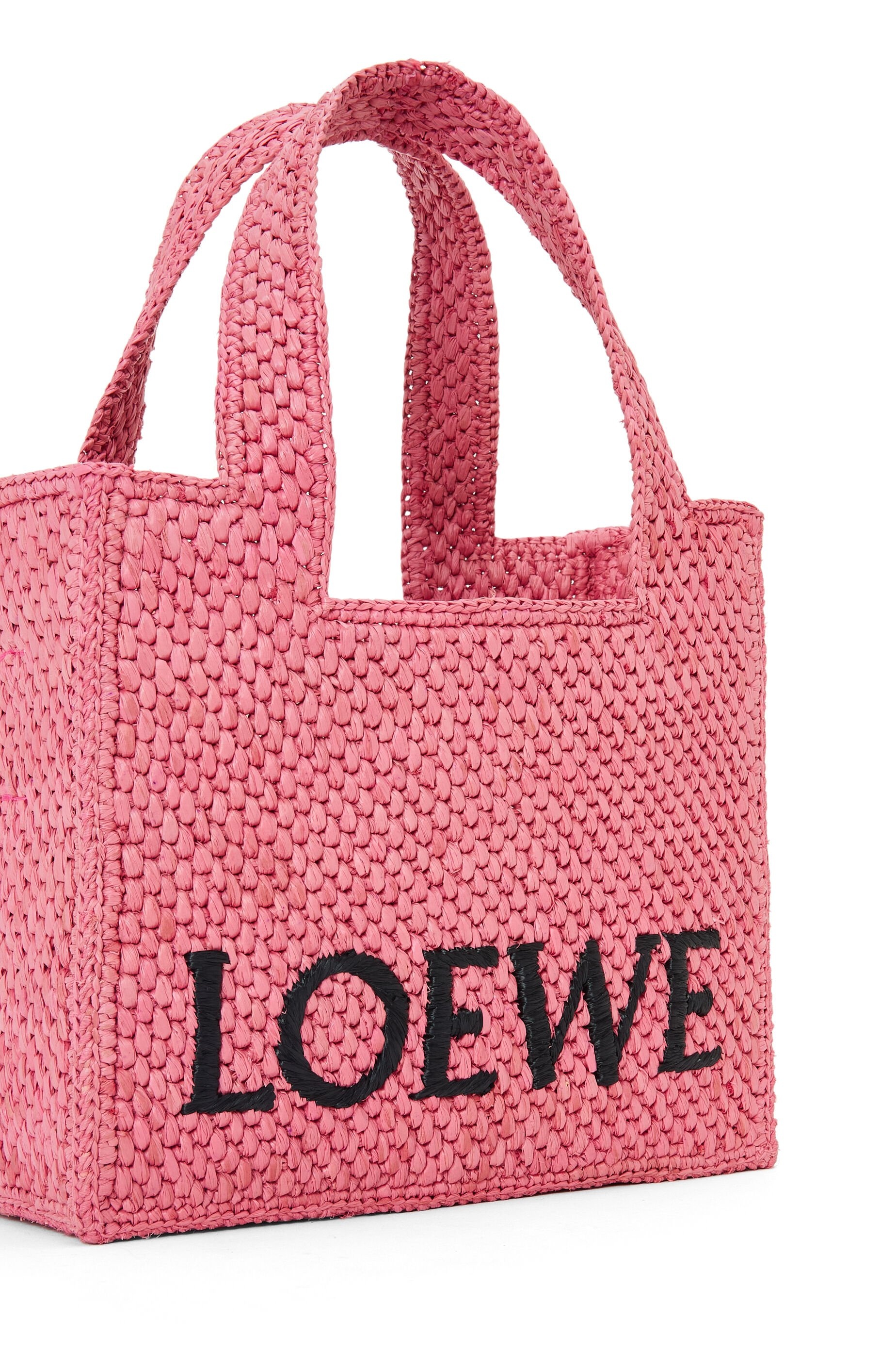 Mini LOEWE Font Tote in raffia - 9