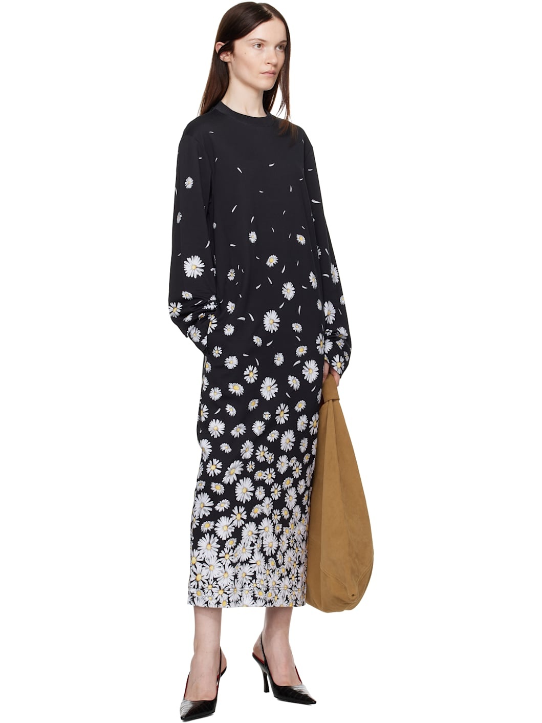 Black Interlock Daisy Degradé Maxi Dress - 5