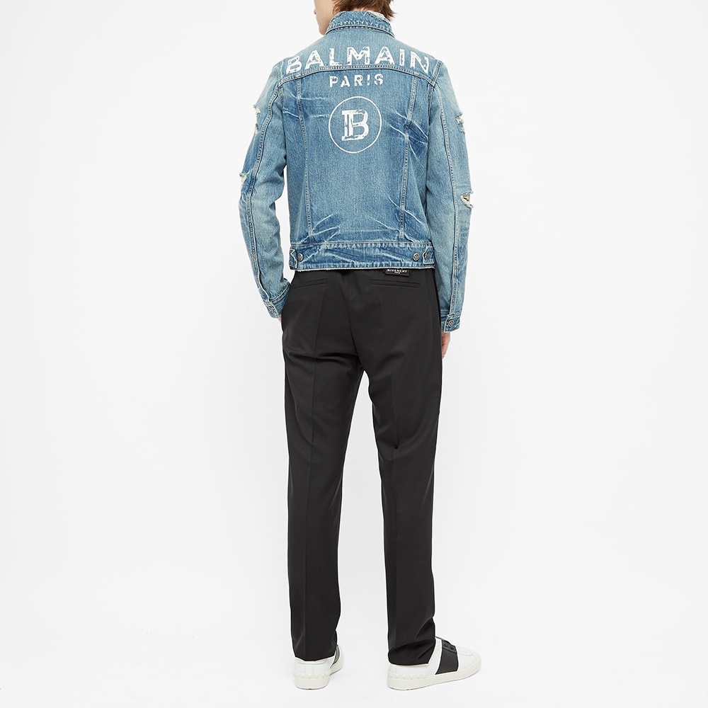 Balmain Back Print Denim Jacket - 6