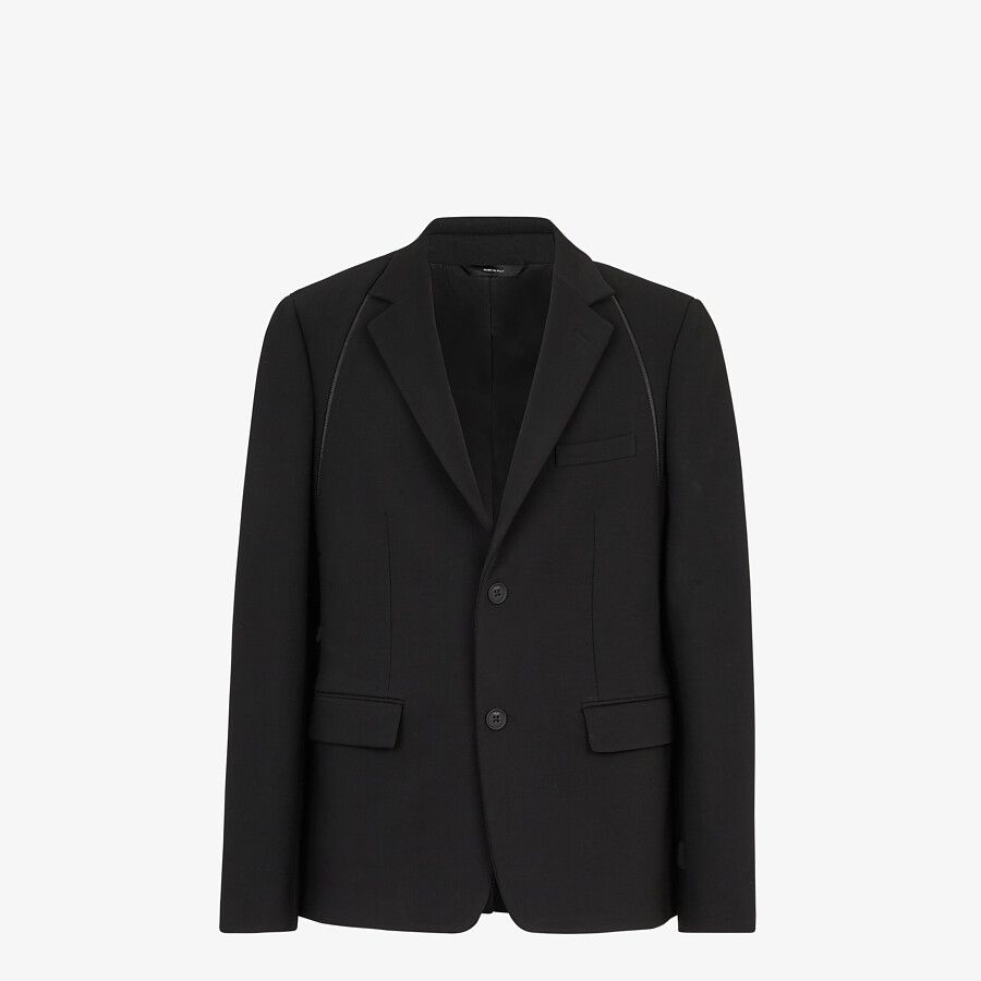 Black wool blazer - 1