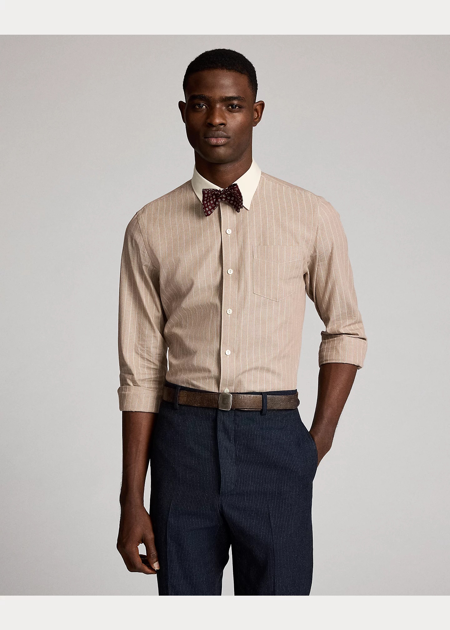 Slim Fit Striped Dobby Shirt - 3