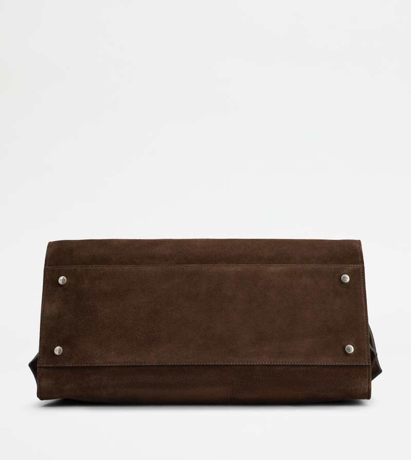 TOD'S WAVE BAG IN SUEDE LARGE - BROWN 5