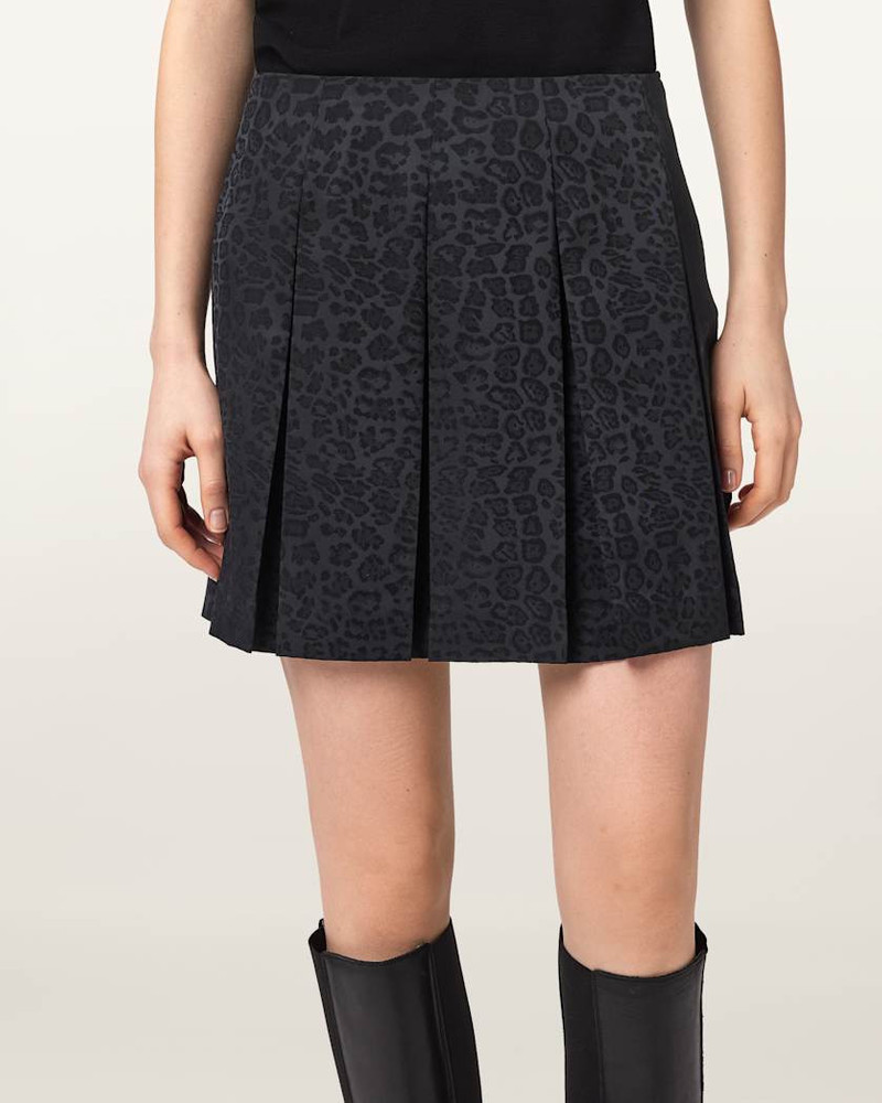 VIOLA LEOPARD PRINT PLEATED MINI SKIRT 4