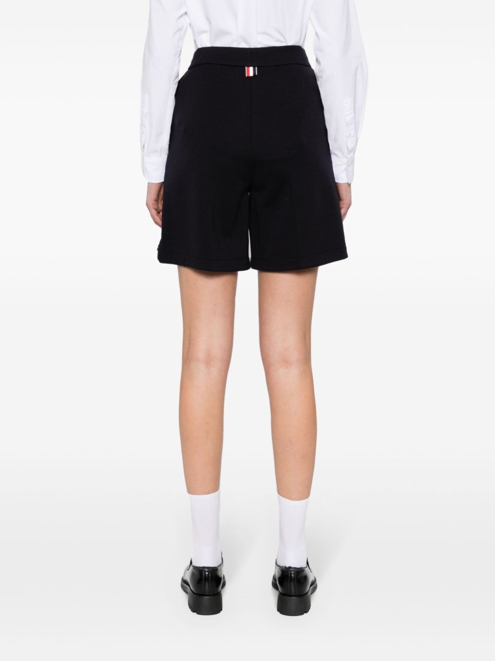 name-tag ribbed shorts - 4