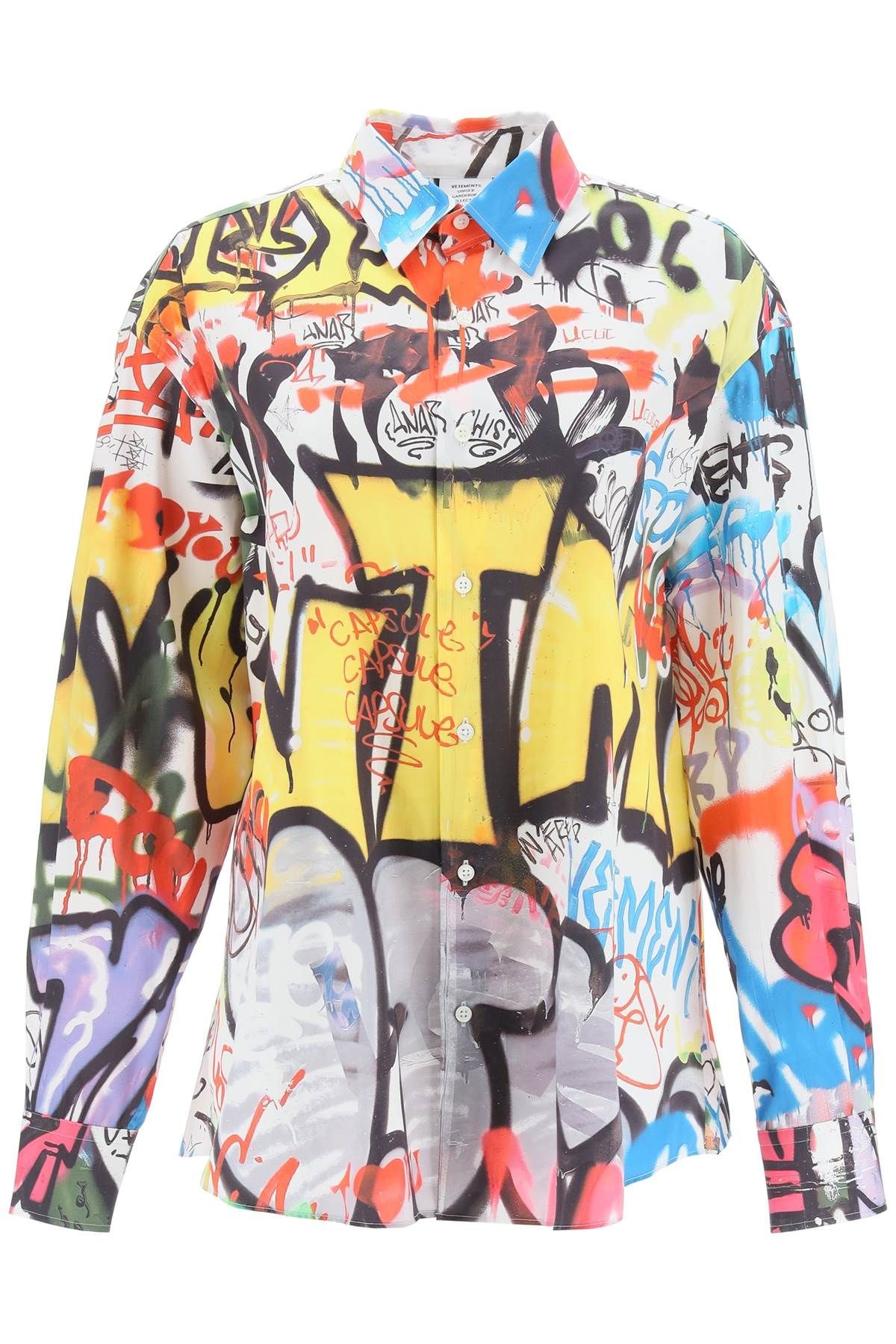 GRAFFITI PRINT OVERSIZED SHIRT - 1