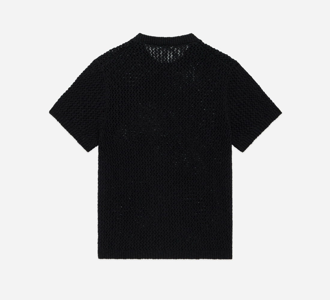 Knit T-Shirt - Black Flamme Mesh - 2