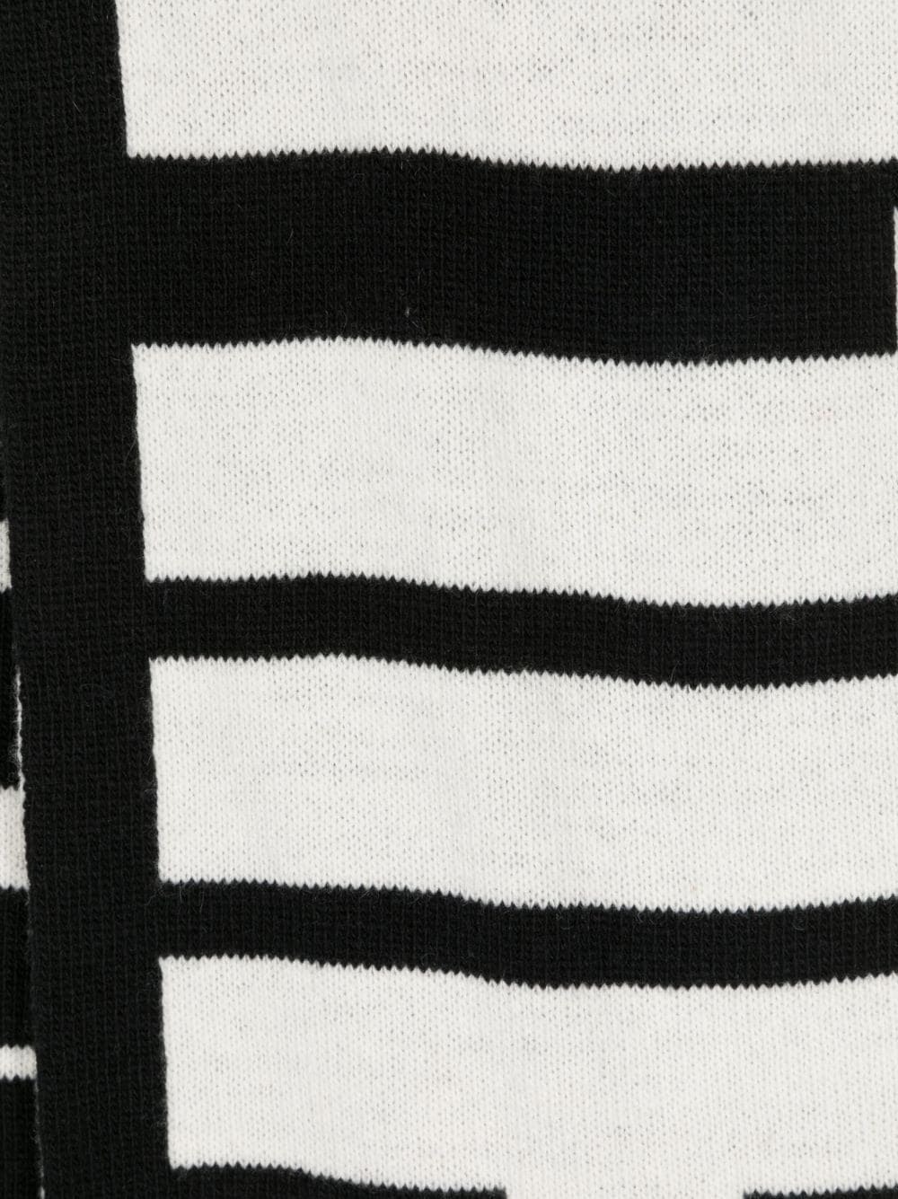 logo-jacquard wool scarf - 2