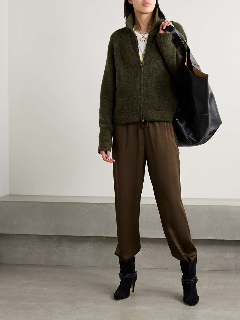 Isabel Marant Kendry satin-crepe straight-leg pants Brown outlook