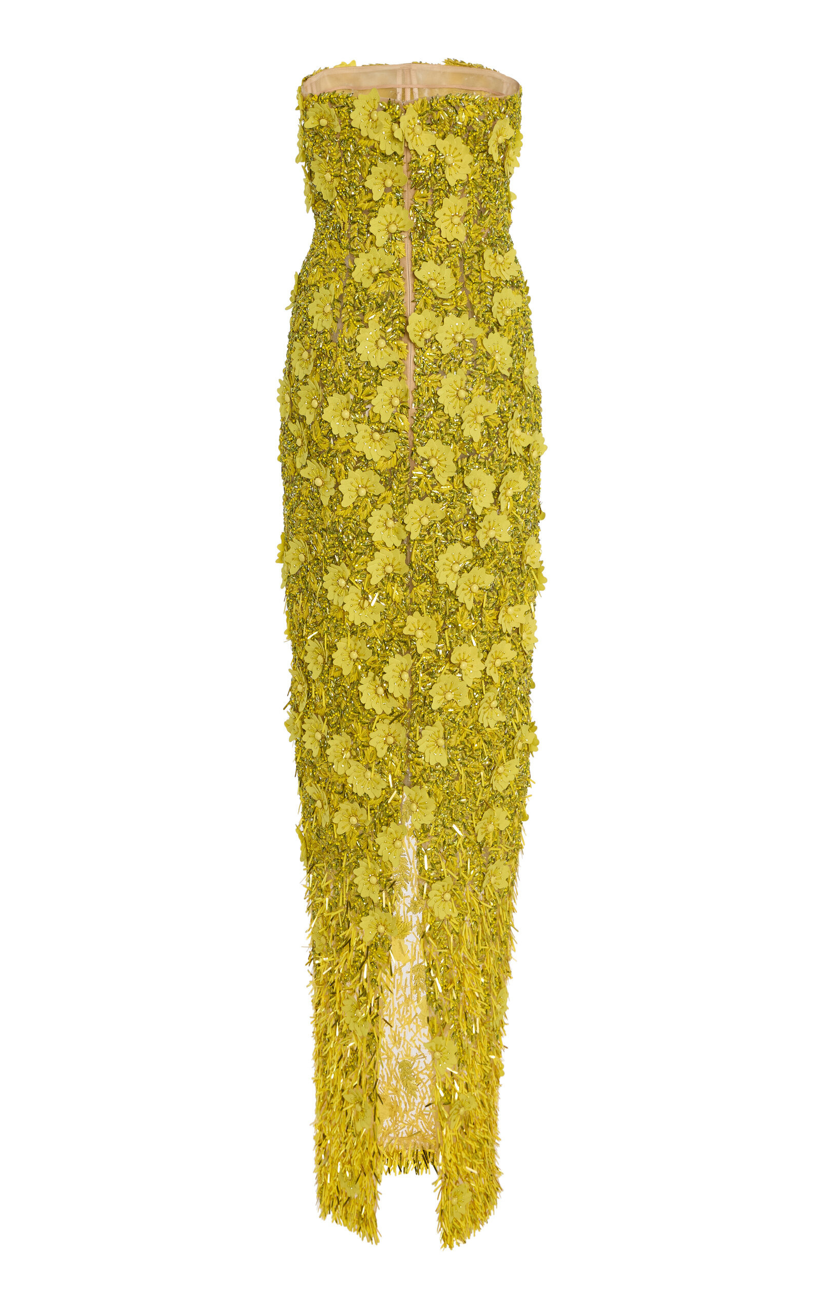 Embellished Tulle Gown yellow - 3