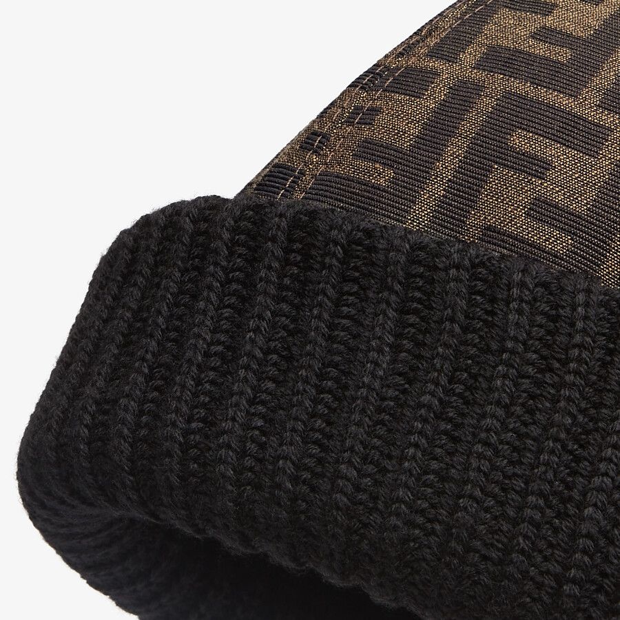 Skullcap in brown jacquard fabric - 2