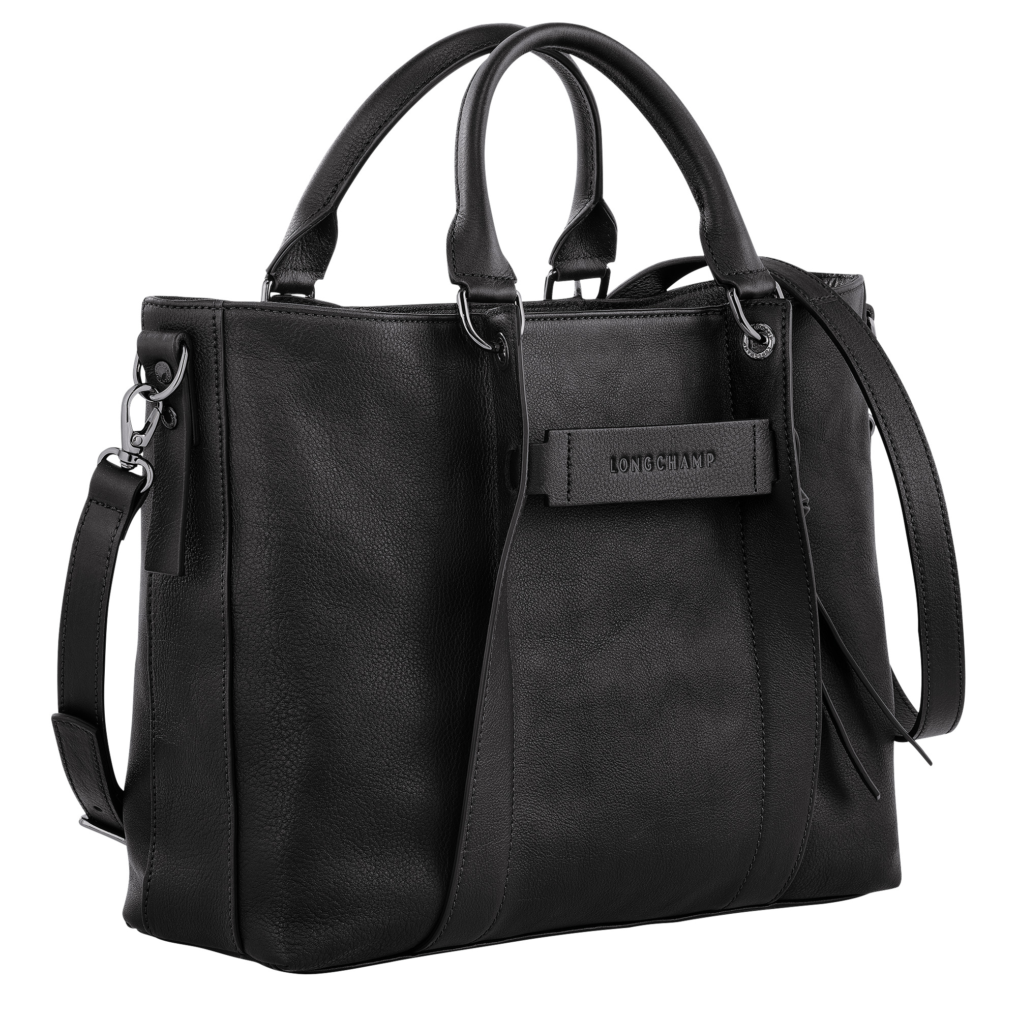 Longchamp 3D L Handbag Black - Leather - 3