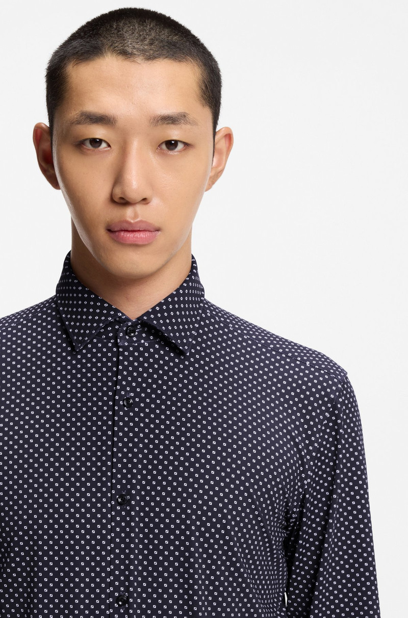 SLIM-FIT SHIRT IN PRINTED STRETCH JERSEY 3