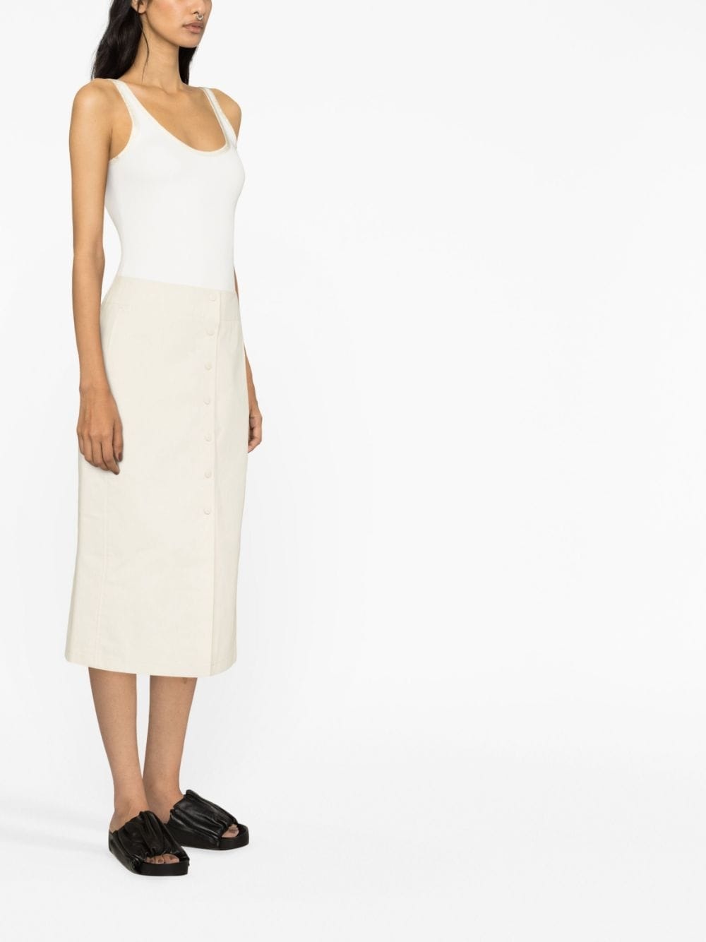 button-up A-line skirt - 3