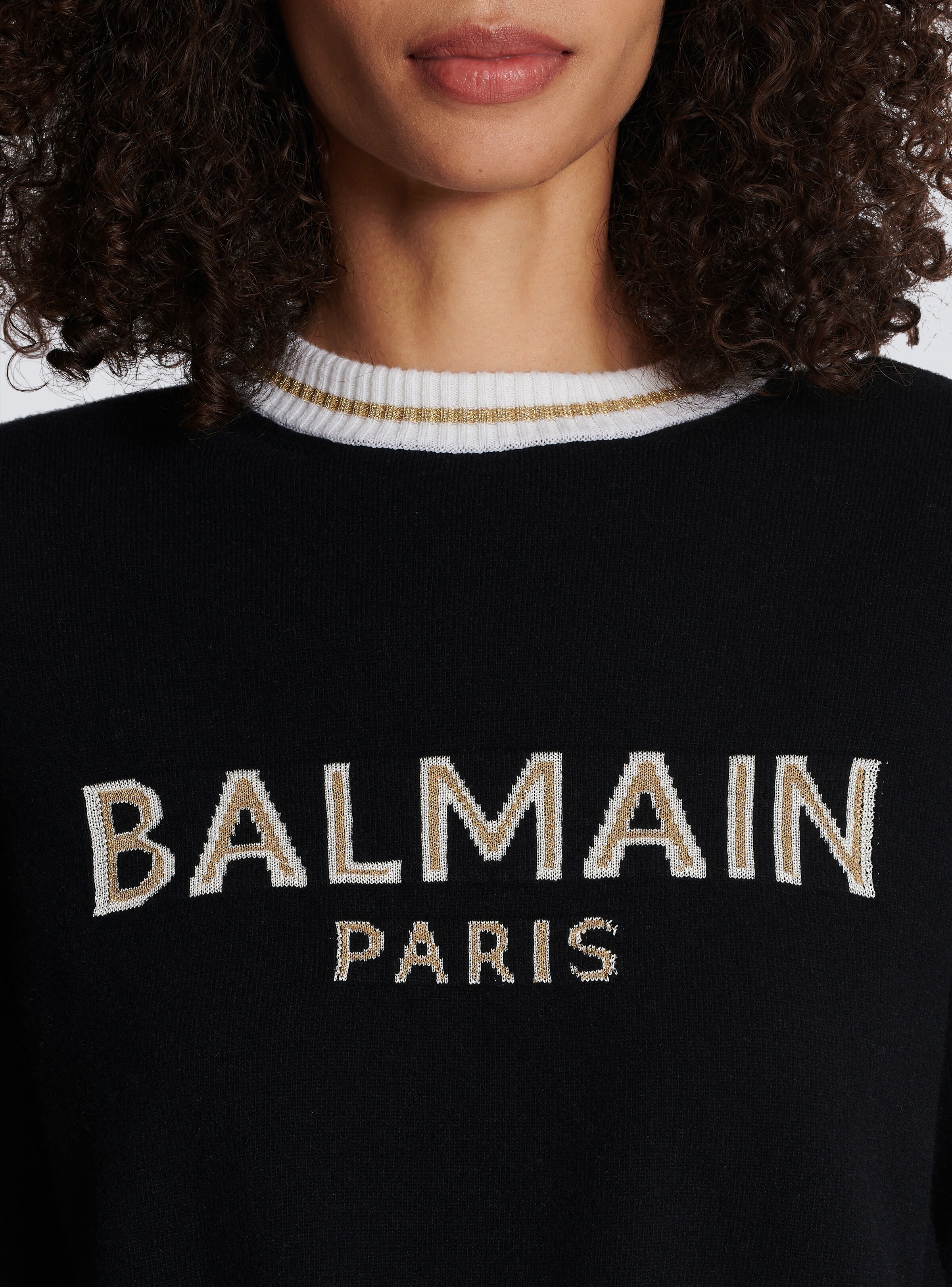 Cropped wool jumper with Balmain logo - 7