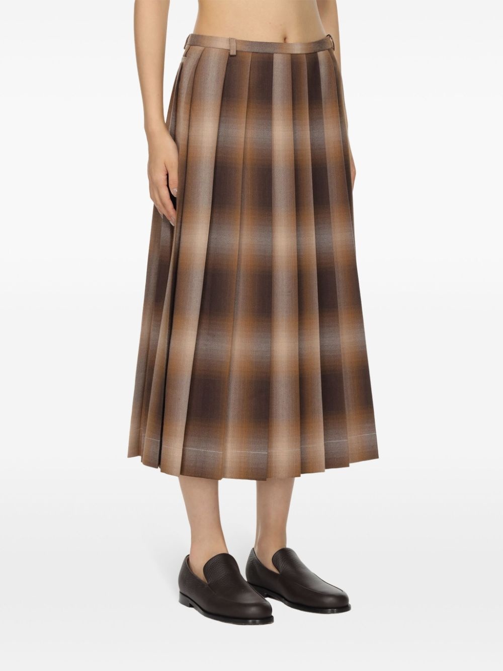 checked pleated skirt - 3