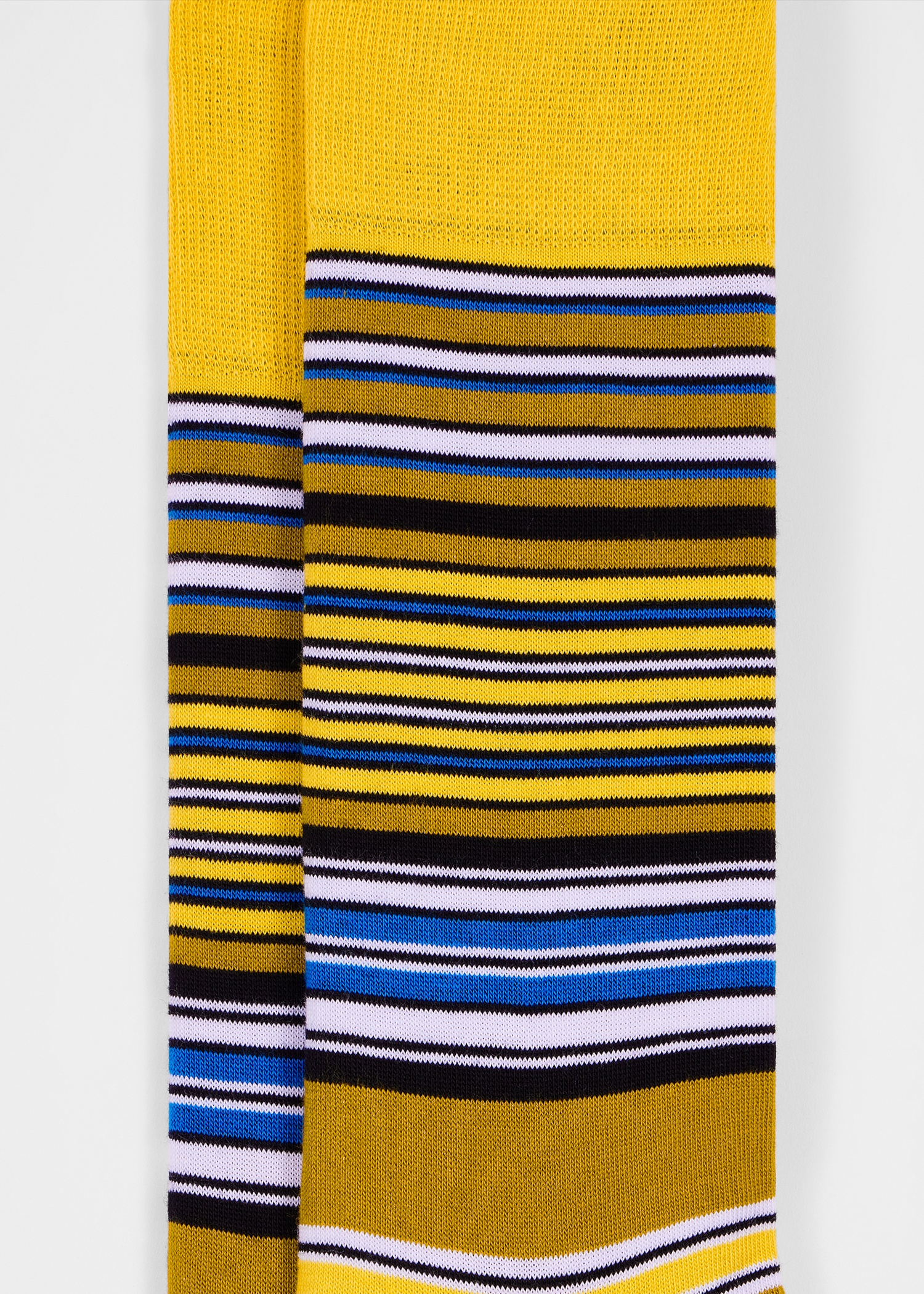 Yellow Colour Block Stripe Socks - 3