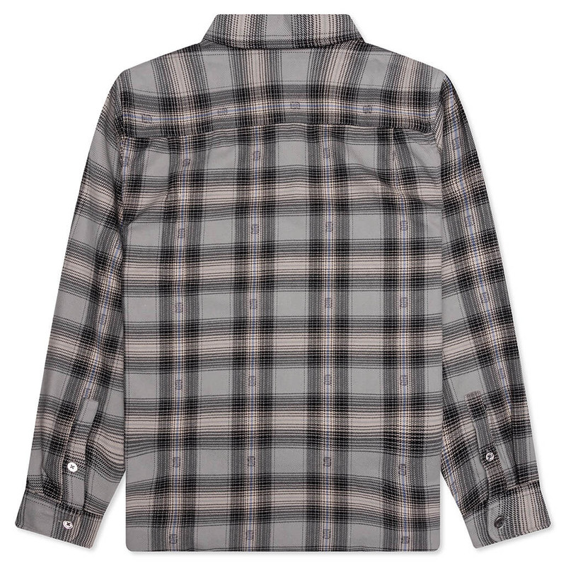 Stüssy MOTIF PLAID SHIRT - GREY outlook