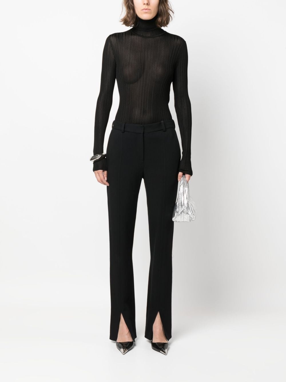 roll-neck ribbed-knit jumper - 2