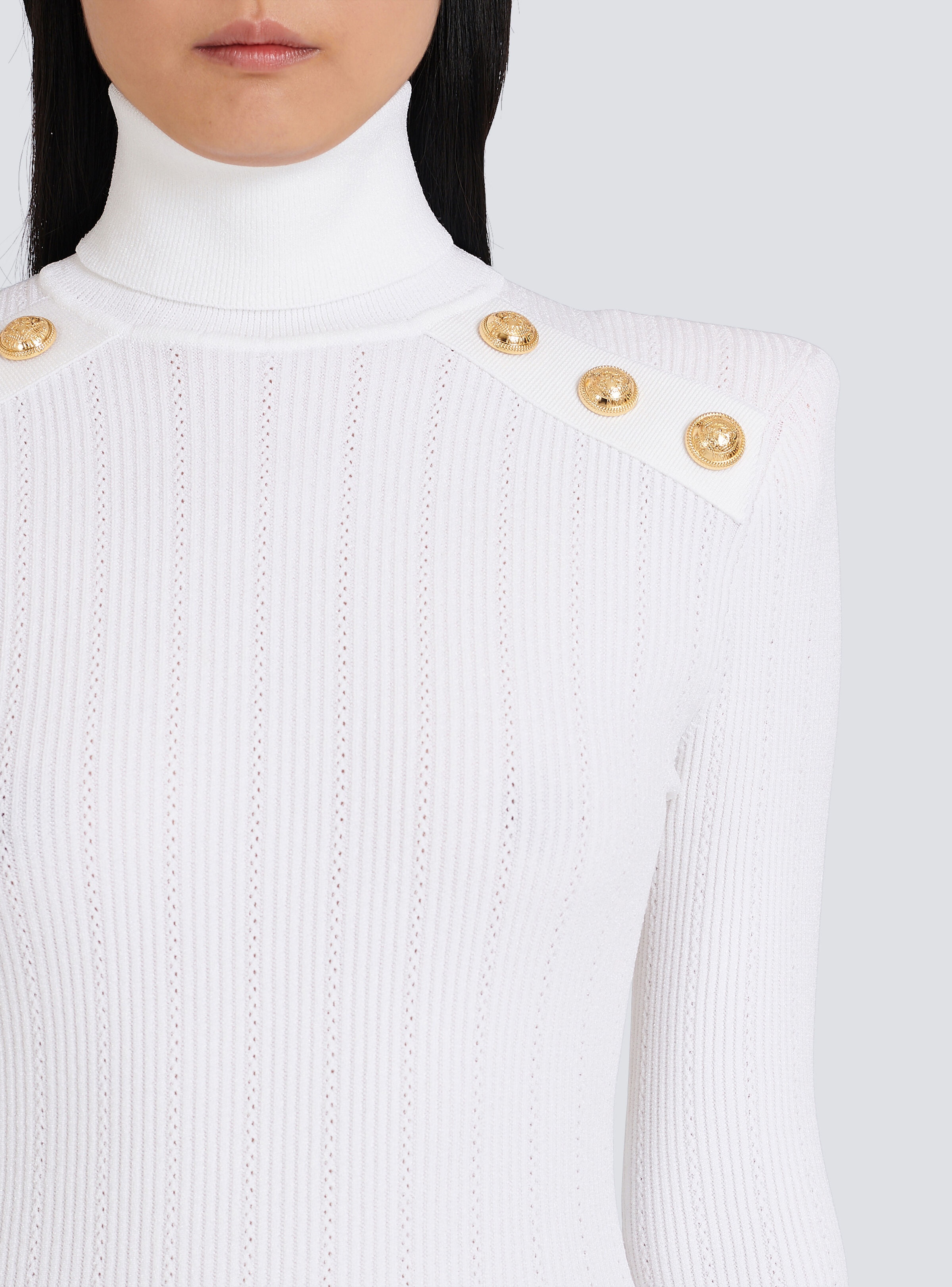 Knit sweater with gold-tone buttons - 7