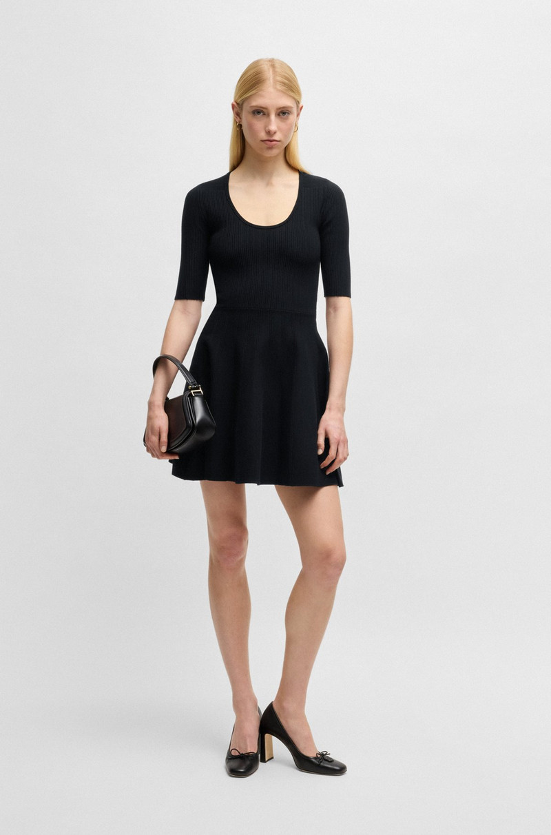 BOSS KNITTED DRESS IN OTTOMAN-STRUCTURED STRETCH FABRIC outlook