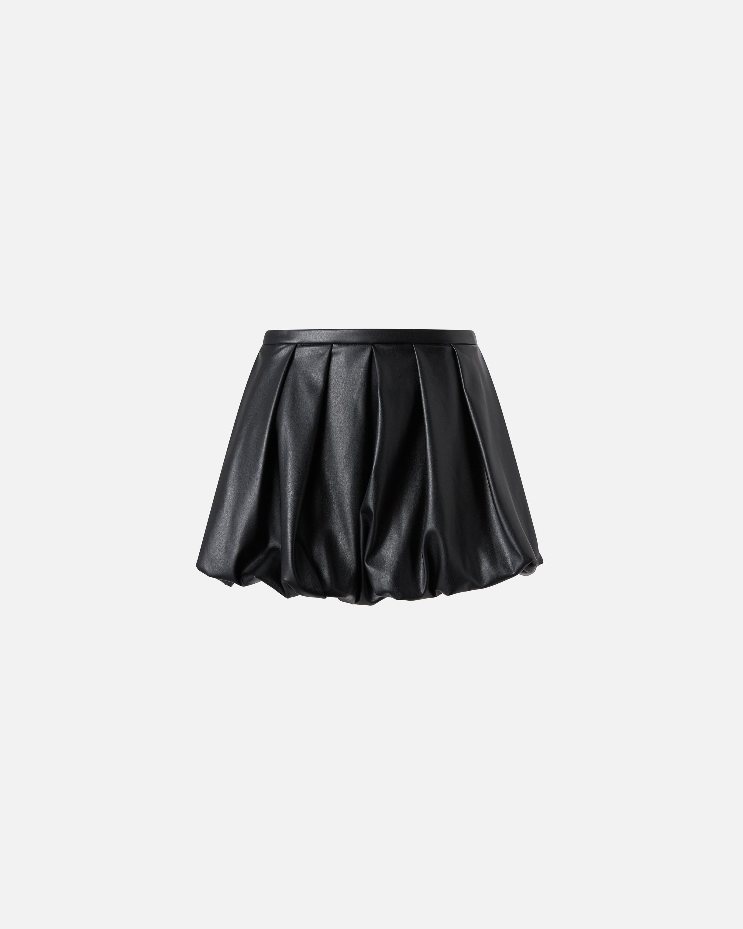PLEATED MINISKIRT FAUX LEATHER - 1