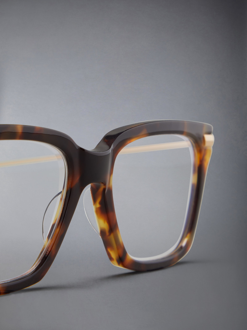 Tortoise Acetate And Titanium Rectangular Eyeglasses 7