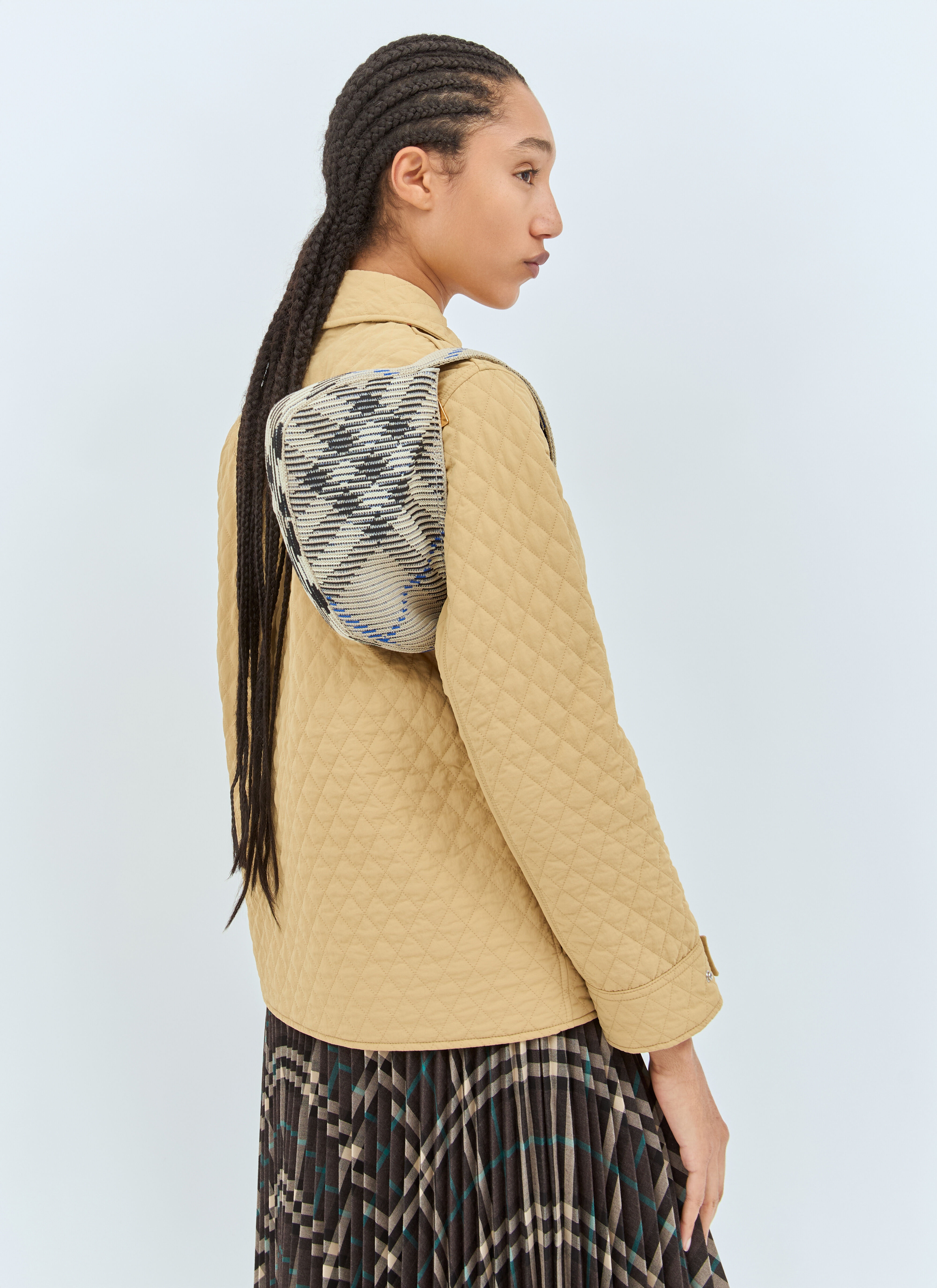 Check Mini Knitted Shoulder Bag - 4
