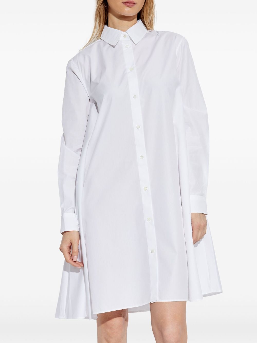 logo-embroidered shirt dress - 3