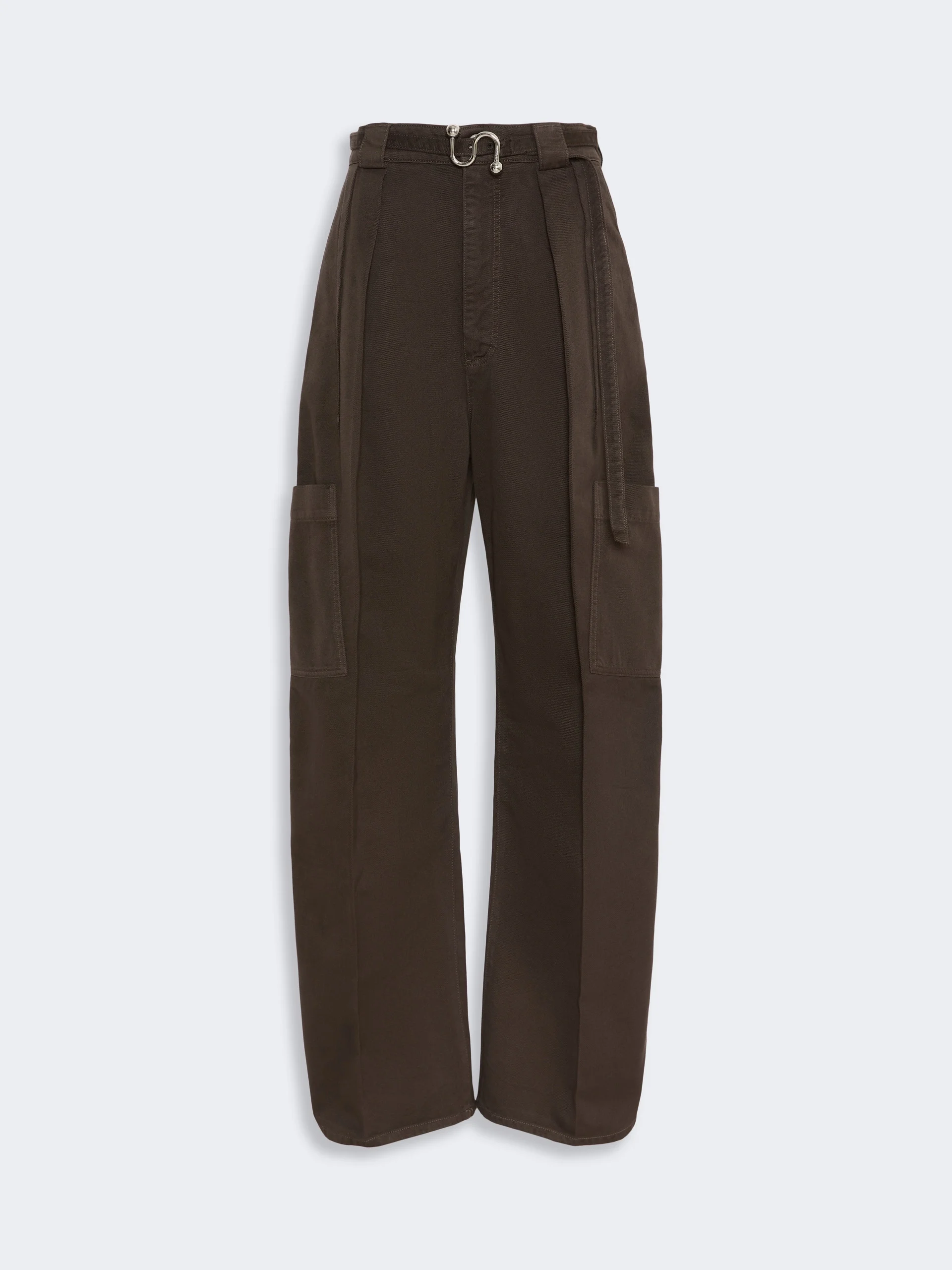 SPIGOLA Oversized cotton cargo trousers - CHOCOLATE - 1