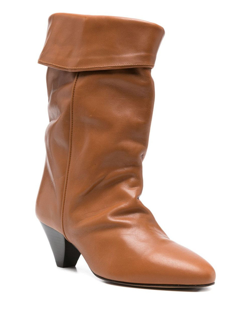 Isabel Marant 55mm Dalby draped leather boots outlook