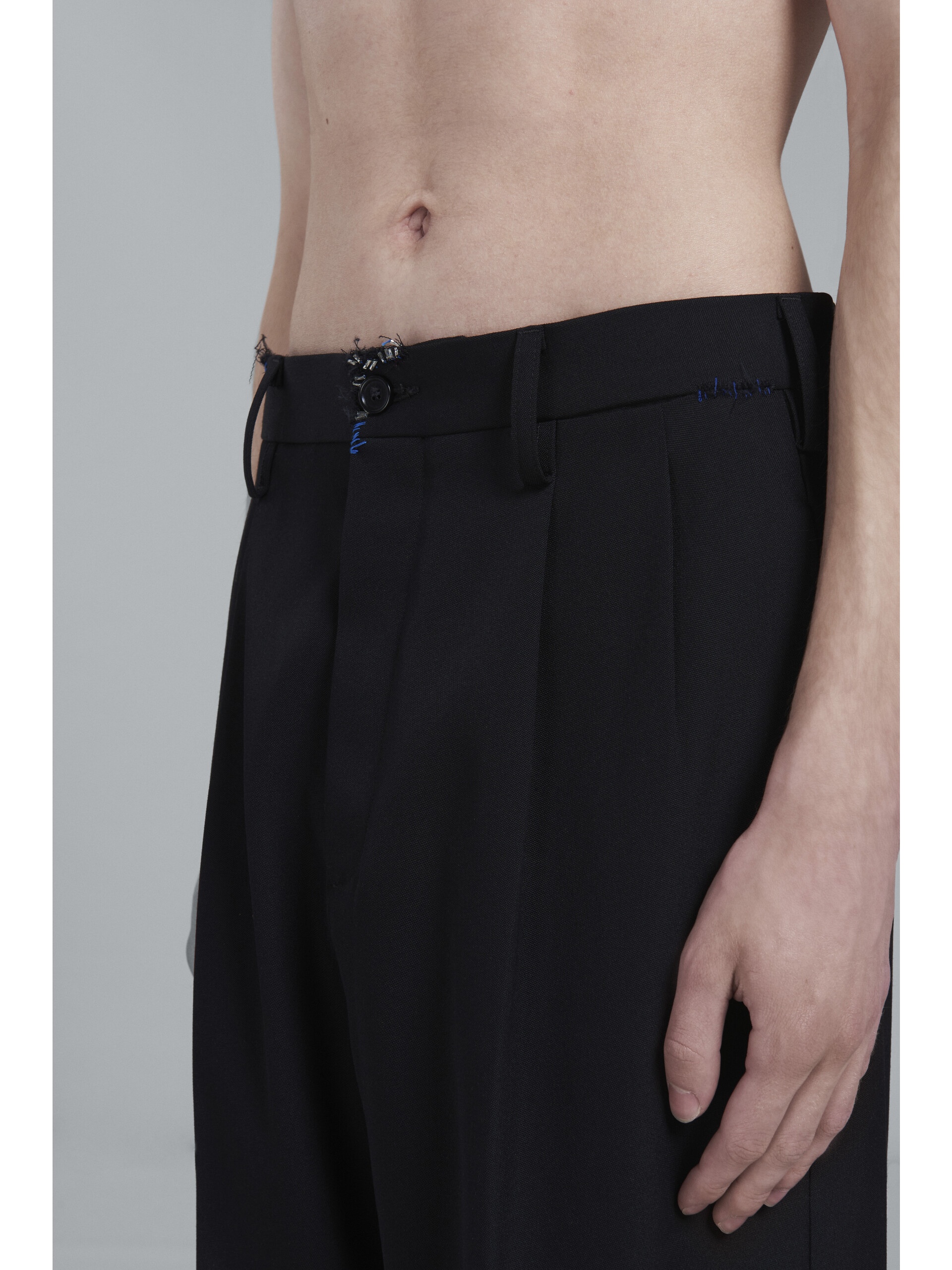 BLACK TUXEDO-STYLE PANTS WITH EMBROIDERY - 4