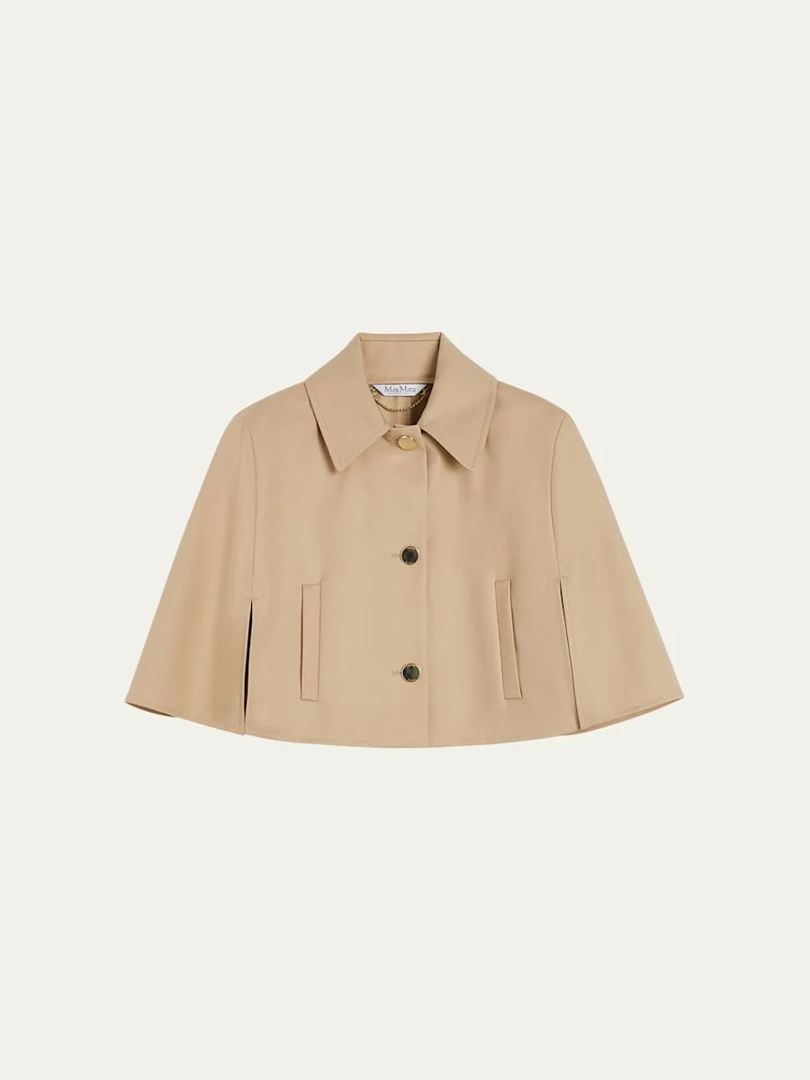 Padre Cropped Water-Repellent Cotton Cloak - 1