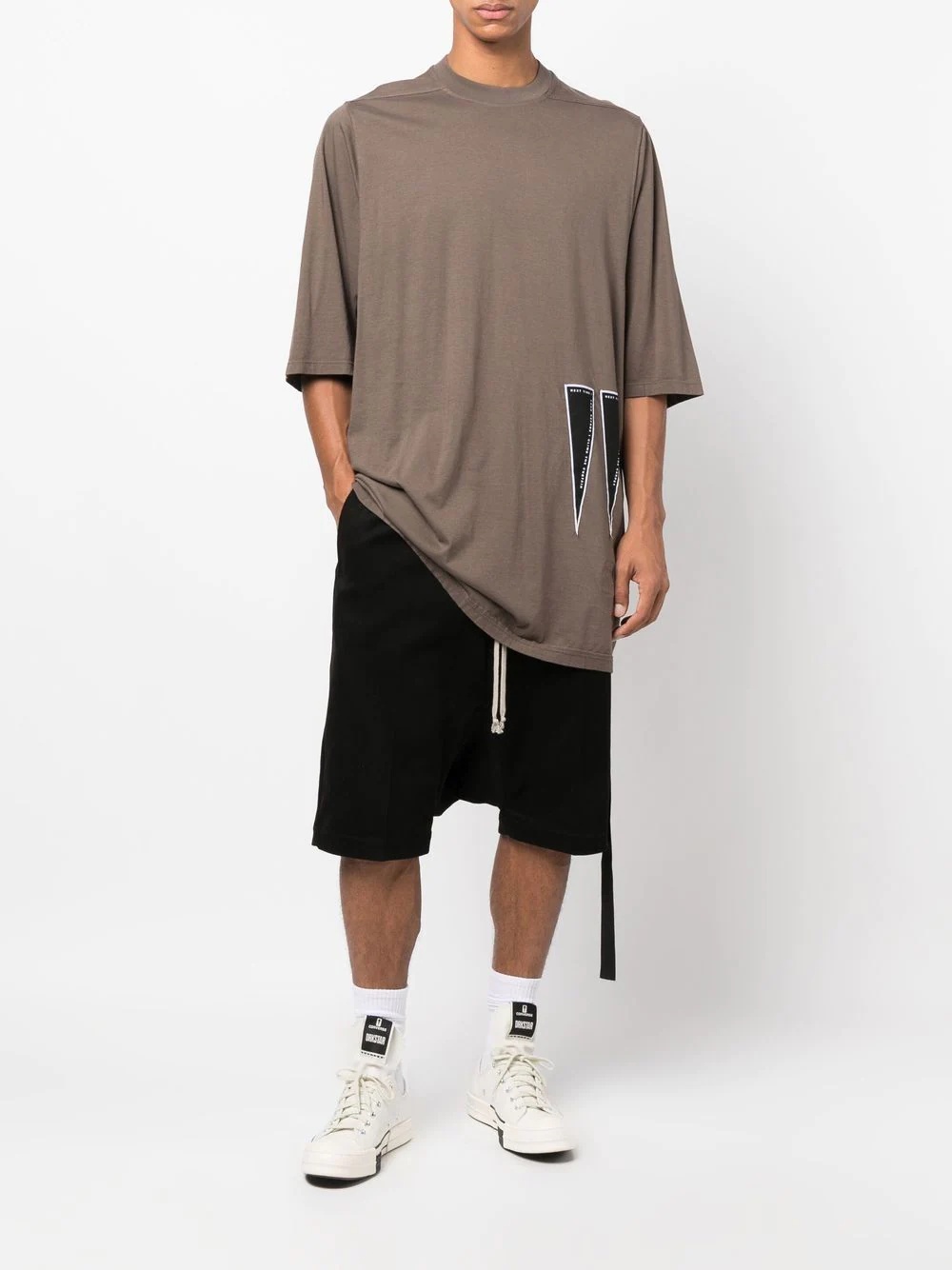 triangle long-length T-shirt - 2