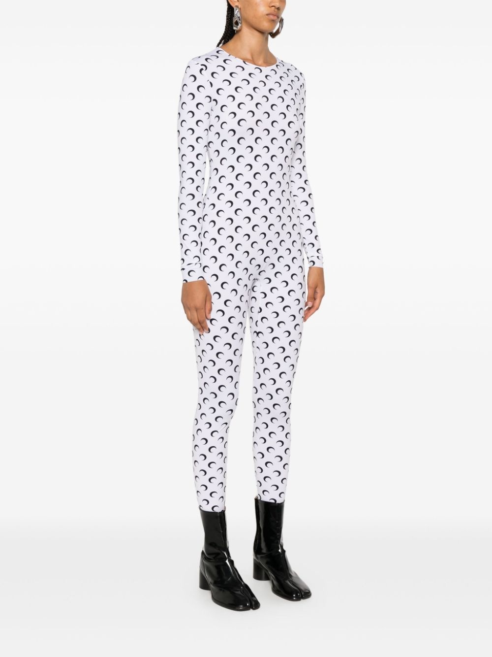 moon-print jersey catsuit - 3