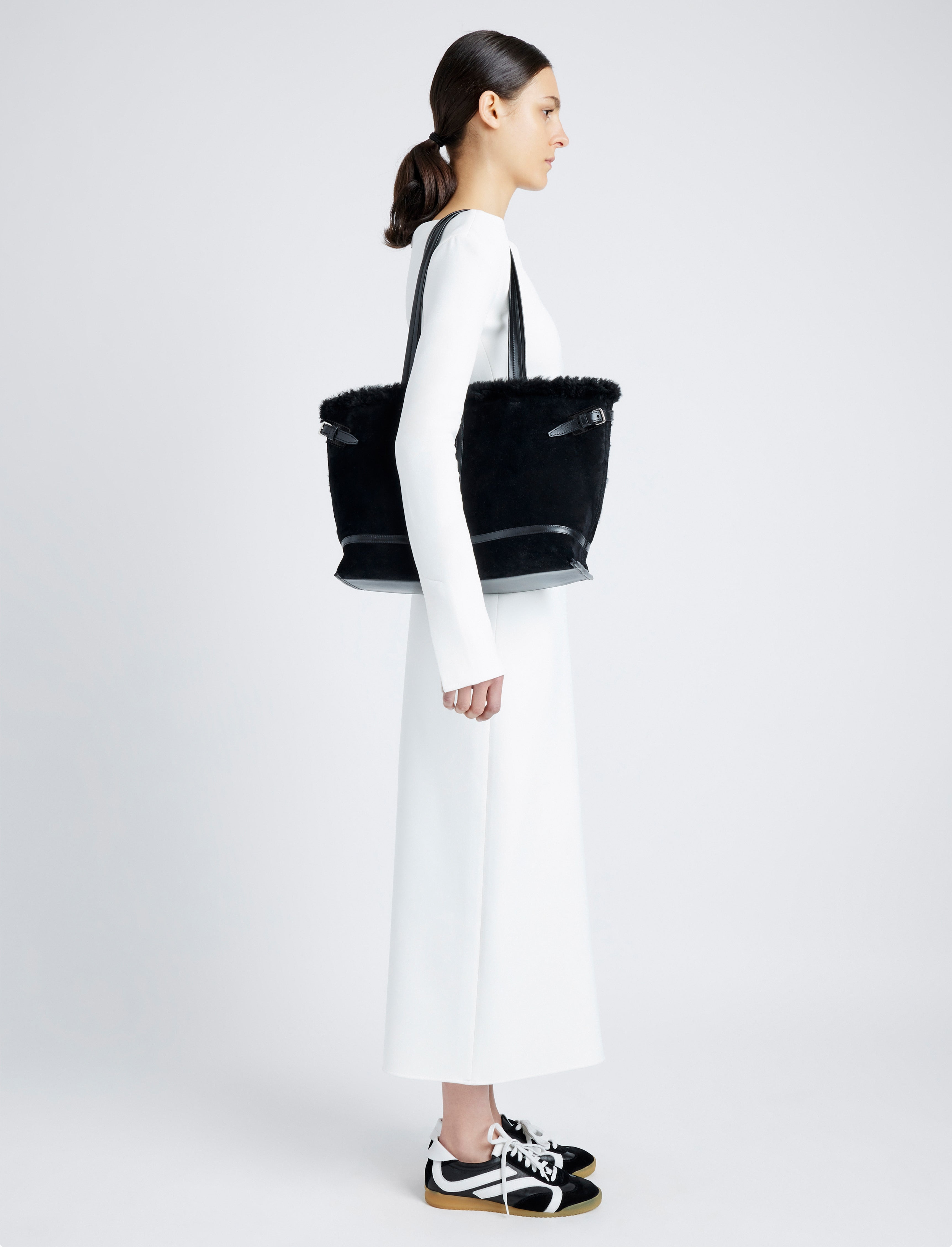 Days Tote in Suede Shearling - 2