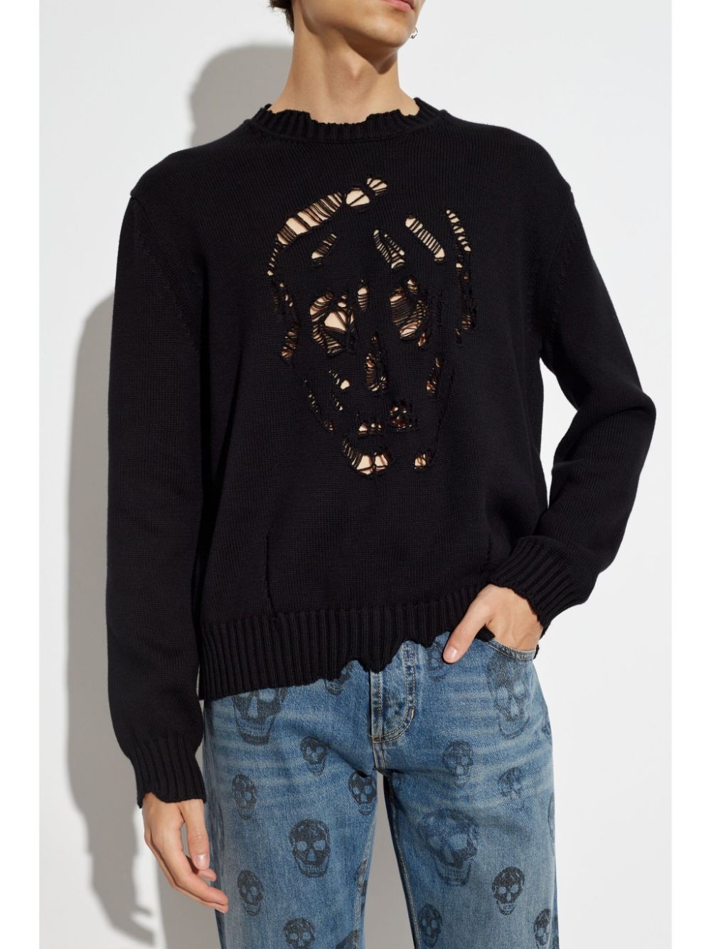 DISTRESSED SKULL SWEATER - 3