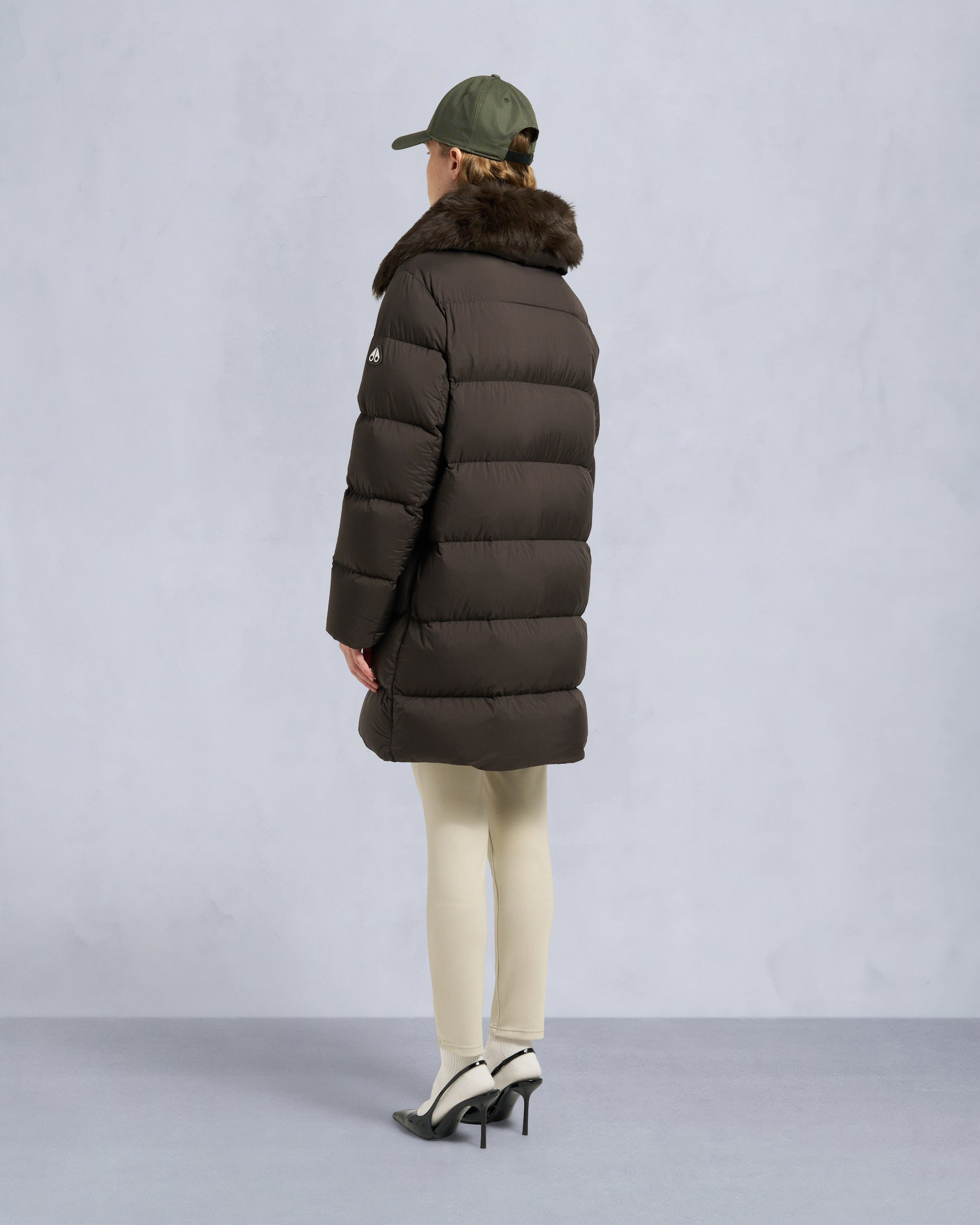 BELLE DUNE LONG SHEARLING TRIM PUFFER - 4