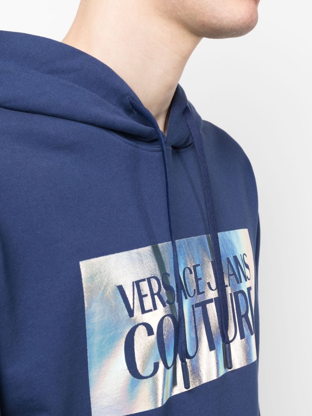 logo-print cotton hoodie - 5