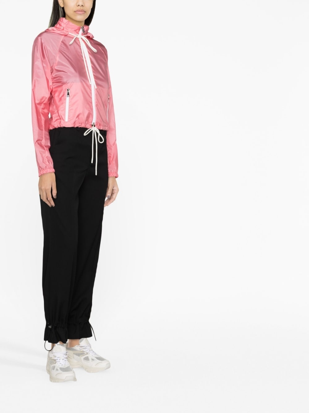 drawstring-detailed hooded jacket - 4
