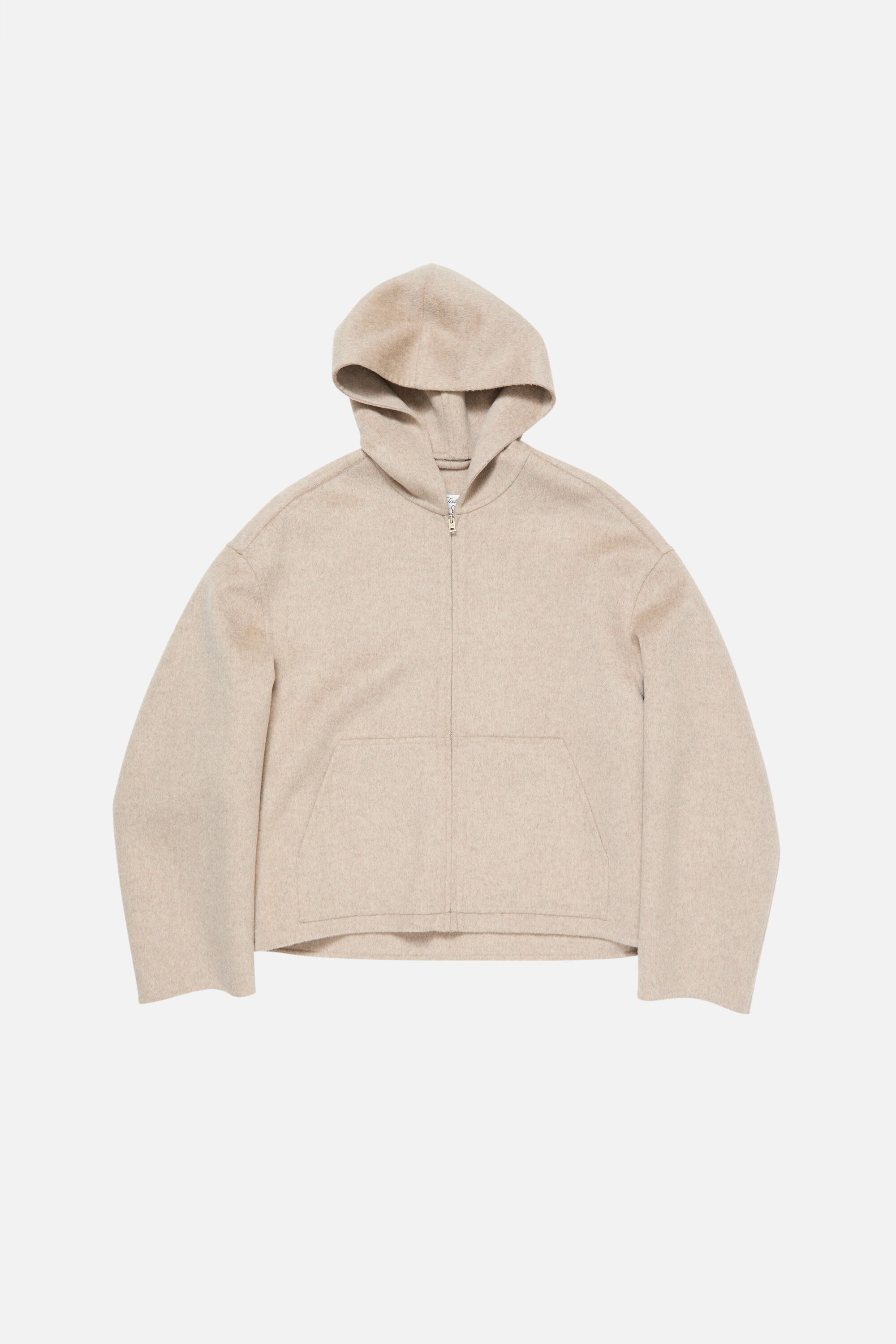 Hooded cashmere jacket - Oatmeal melange - 6