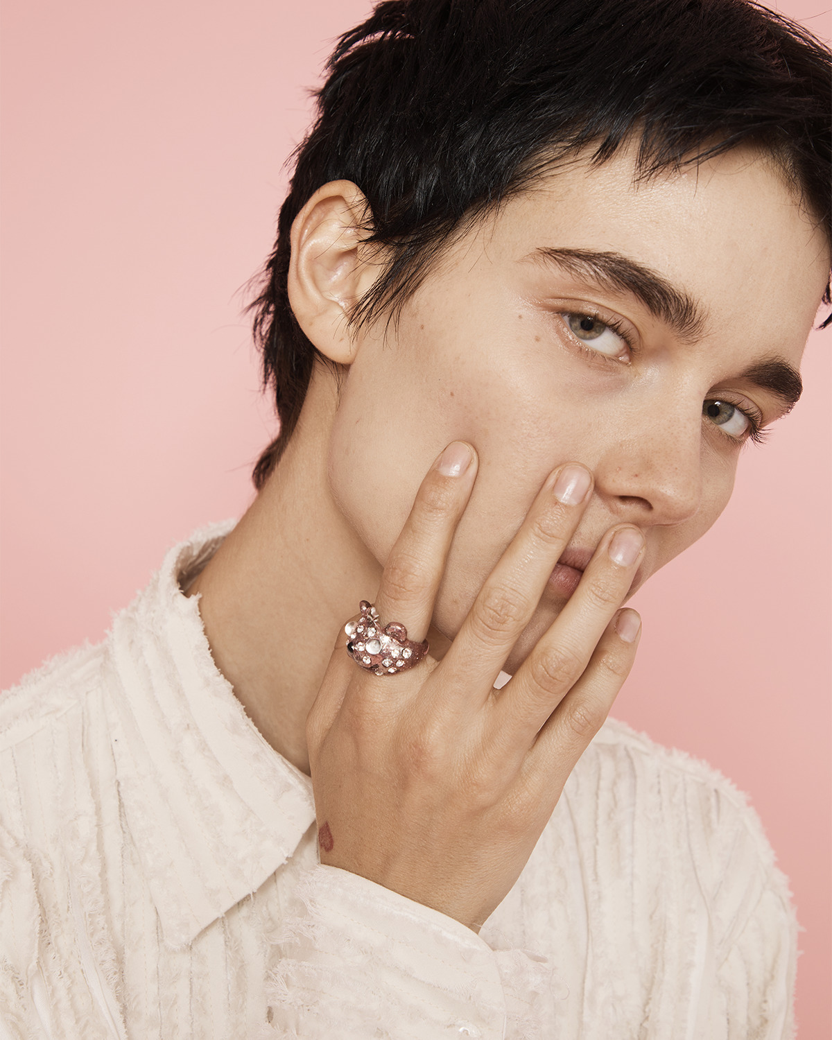 LIGHT PINK FRECKLES PRINCESS BEAR RING - 2