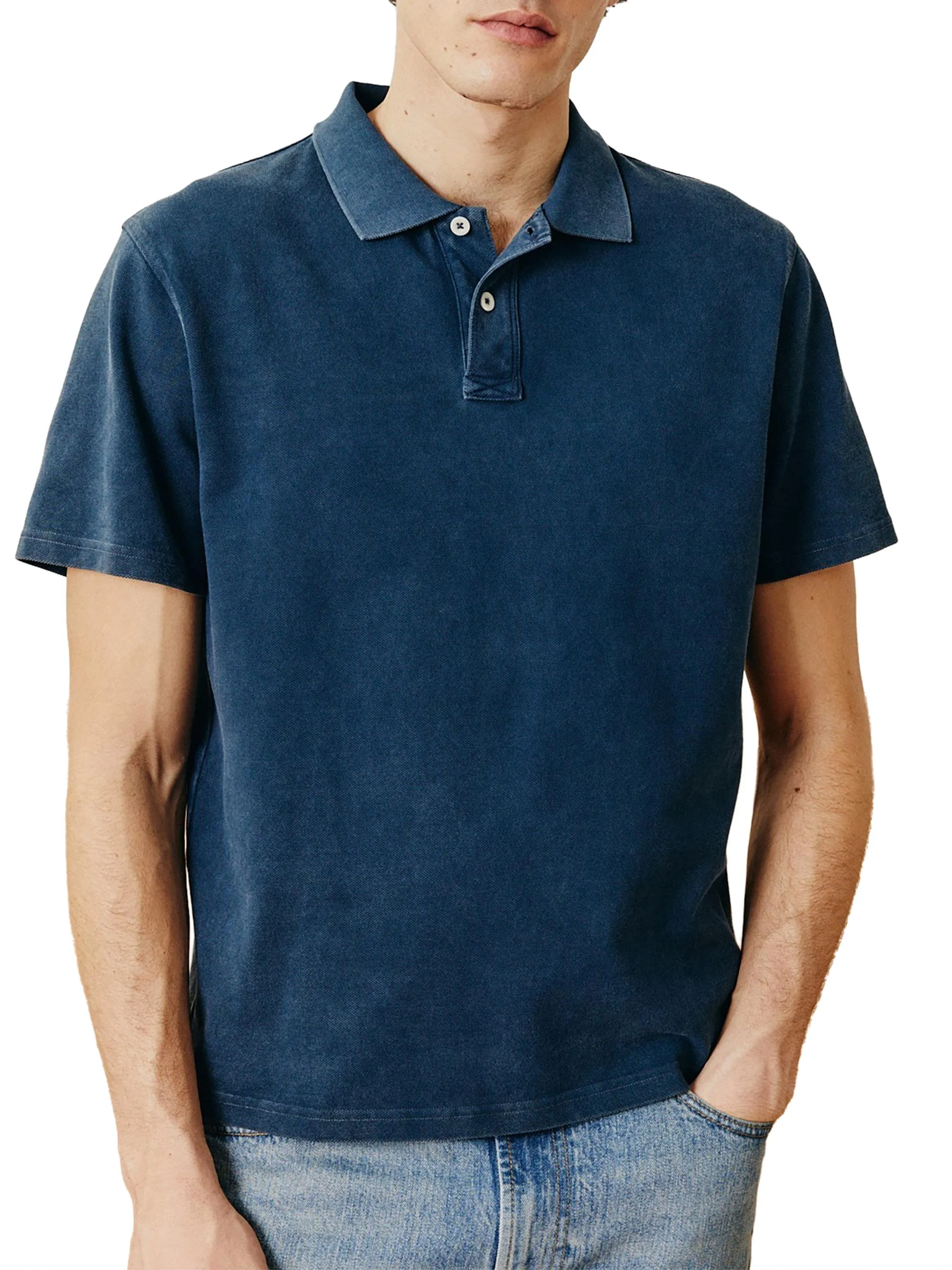 Men's Piqué Polo Shirt - Navy - 1