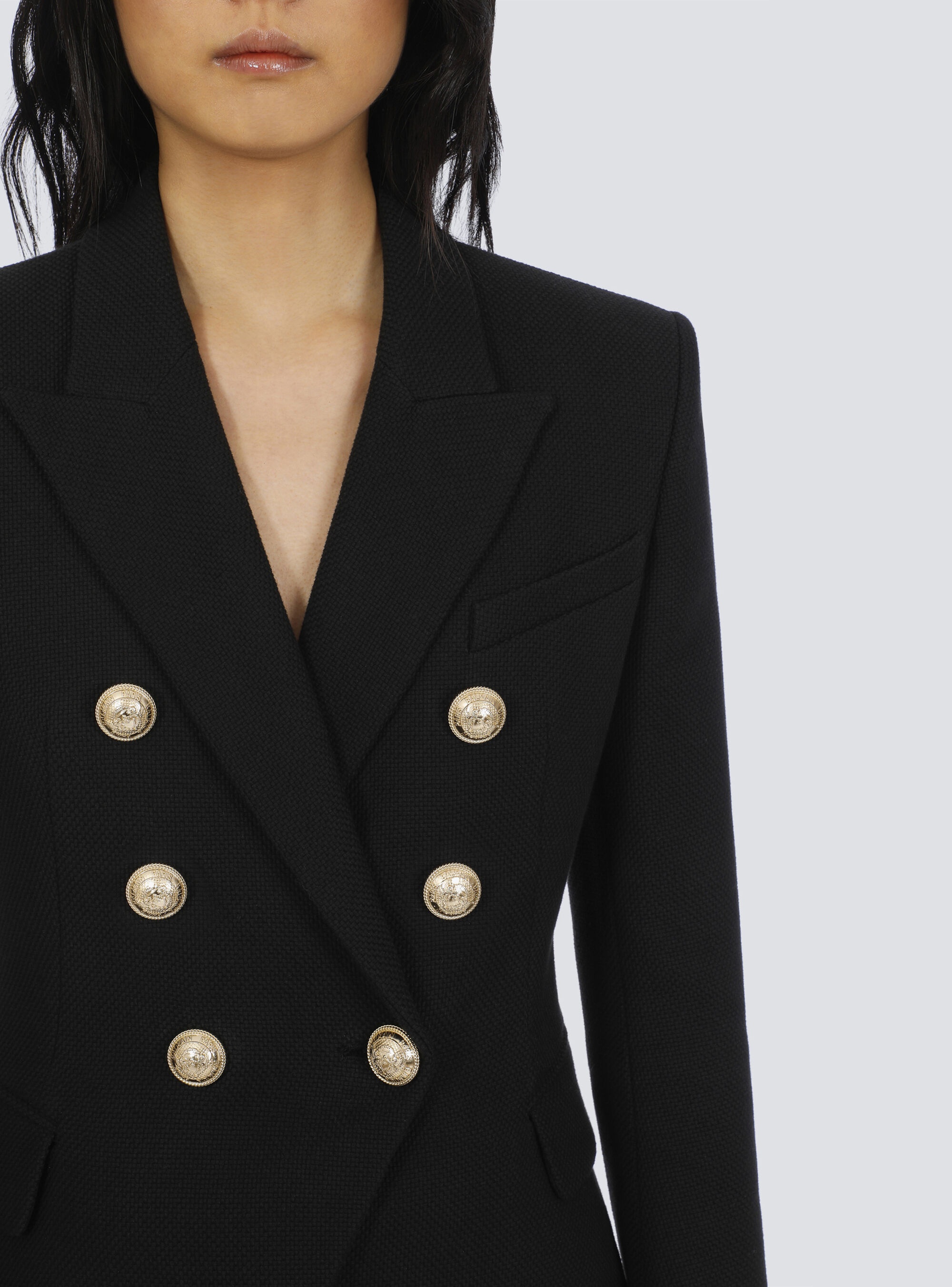 Cotton piqué double-buttoned jacket - 7