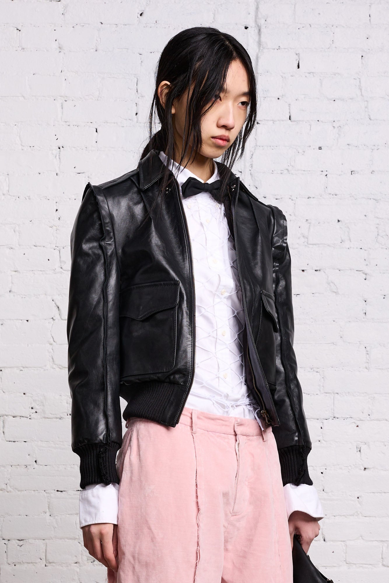 FLAT SLEEVE BOMBER - BLACK - 5