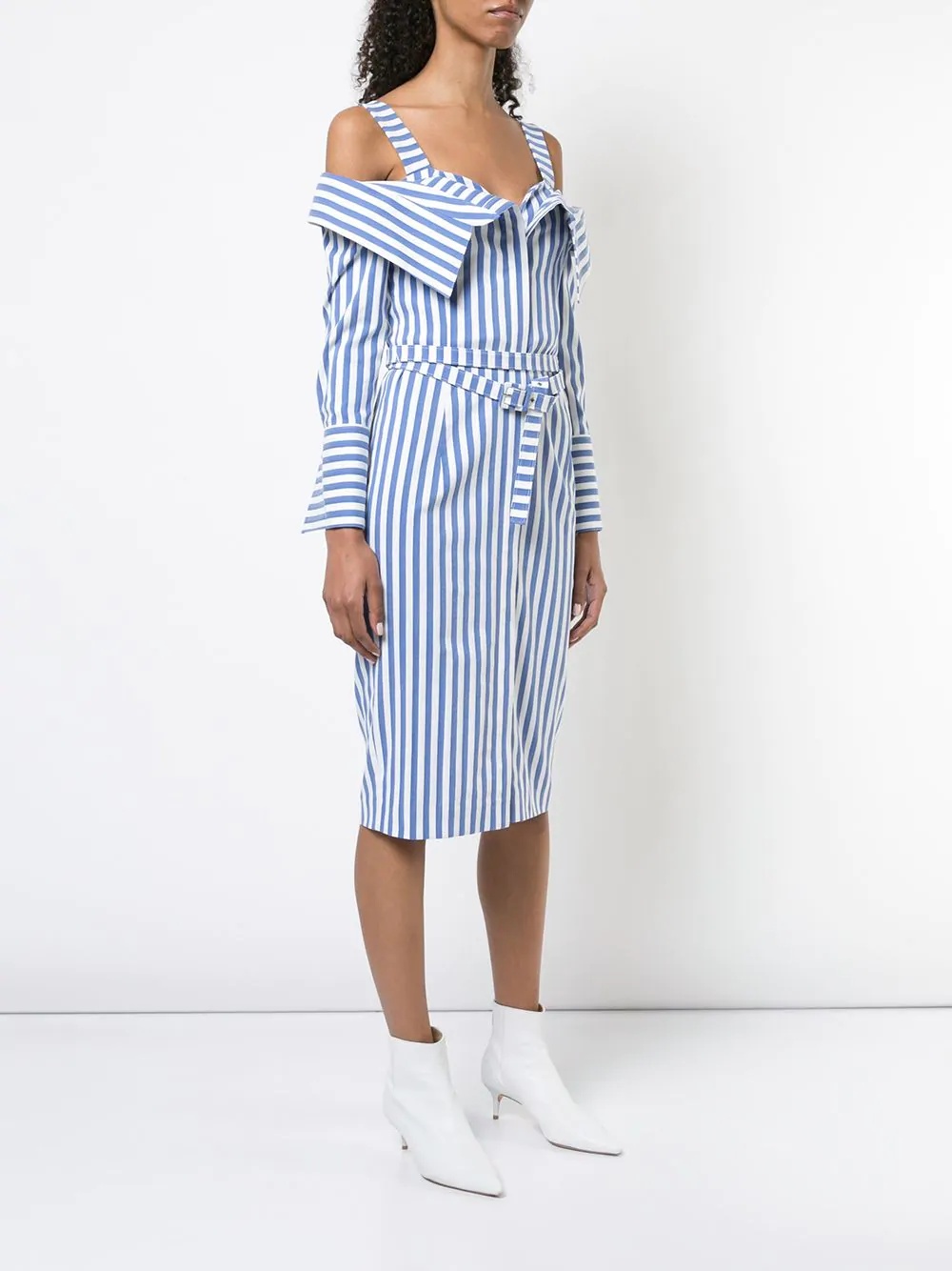 flap front striped dress - 3