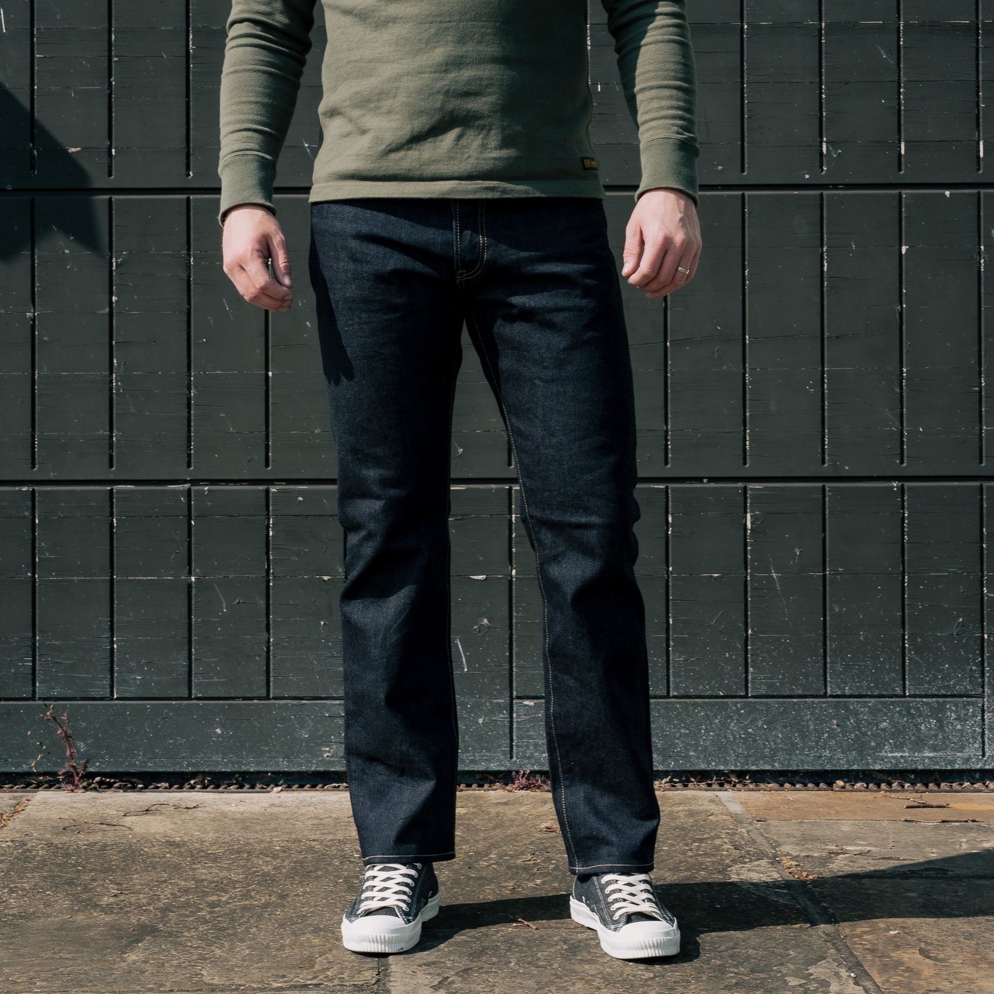 IH-888SBR-14 14oz Broken Twill Selvedge Denim Medium/High Rise Tapered Cut Jeans - Indigo - 4
