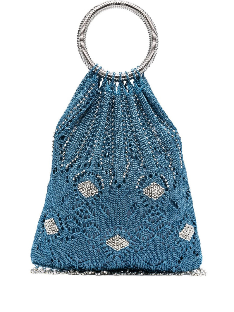 beaded circular-handle tote bag 1