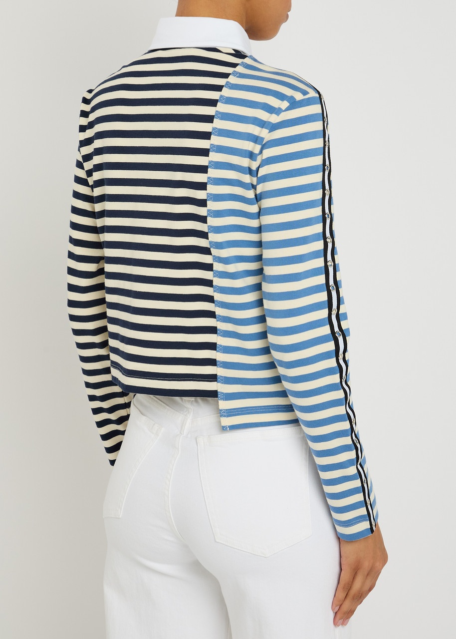 3.1 Phillip Lim Patchwork Striped Cotton Polo top - 3