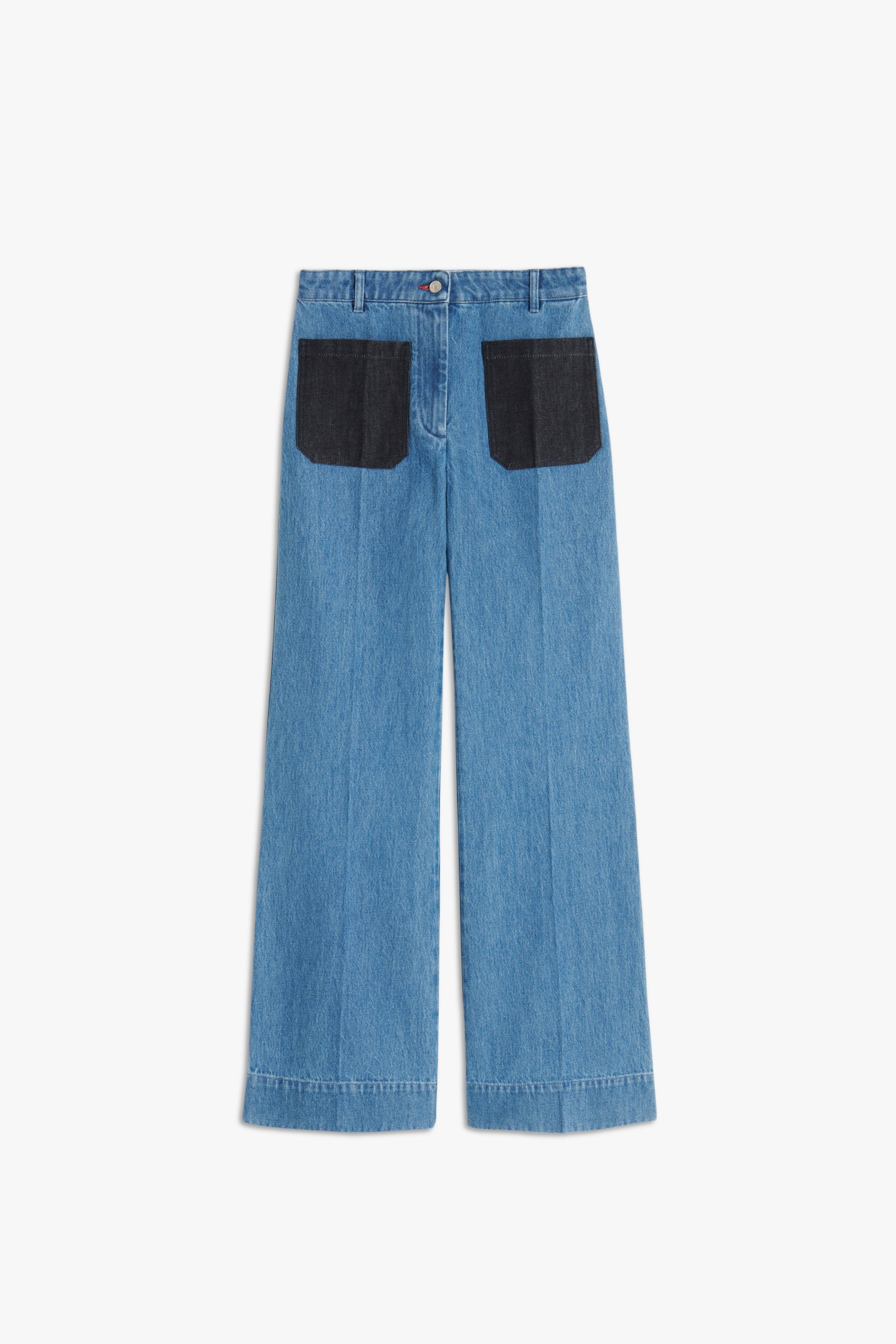 Alina High Waisted Patch Pocket Jean In 70s Wash - 1