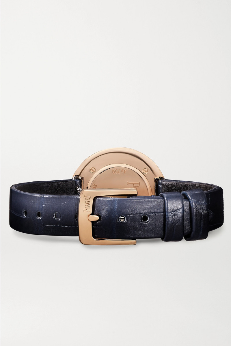 Possession 29mm 18-karat rose gold, alligator and diamond watch 6